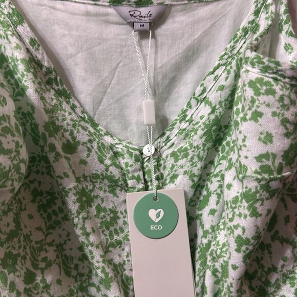 Rails Spaghetti Strap Floral Summer Midi Dress Green Size Medium - Picture 6 of 6